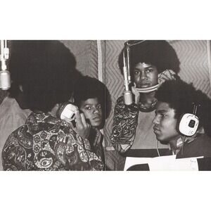 Michael Jackson c. 1970s with Jackson 5 Studio Recording Two Page Magazine Print